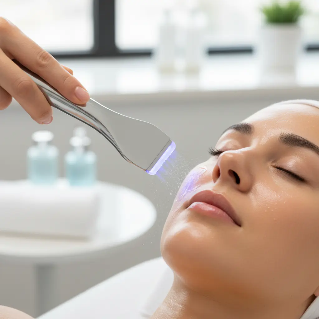 Serum application using skin scrubber